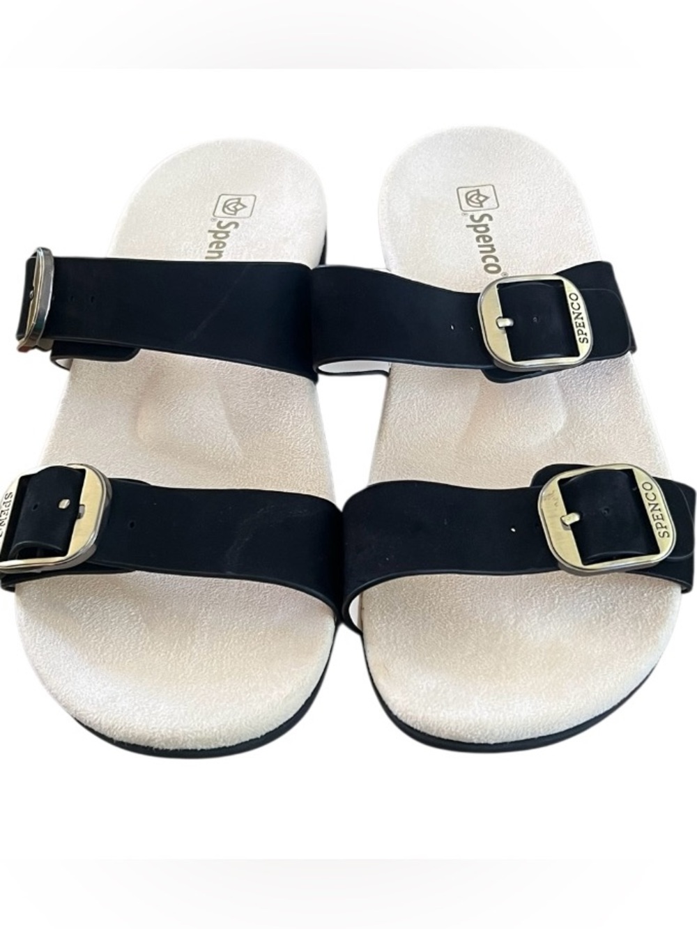 SPENCO - ARCH SUPPORTS Women’s Black Double Buckle Comfort Sandals